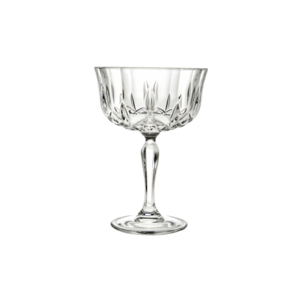 Steelite 672RCR364 Champagne Saucer Glass 8.0 Oz. (H 5-1/2" M 4" T 3-7/8" B 3-3/4") EcoCrystal