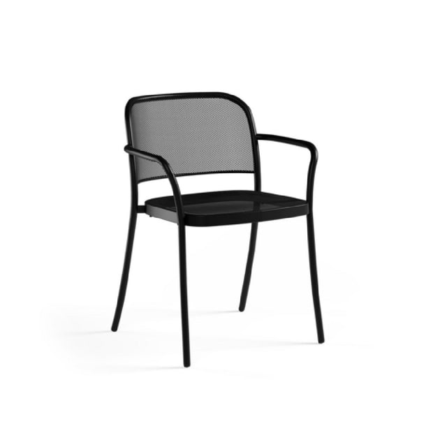 Emuamericas, Llc E557 - Café Stacking Armchair, Outdoor/indoor, Extended Steel Mesh Back And Seat