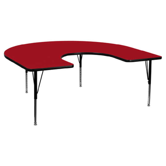 Flash Furniture XU-A6066-HRSE-RED-T-P-GG Activity Table 66"W X 60"D X 16-1/8" To 25-1/8" Adjustable Height