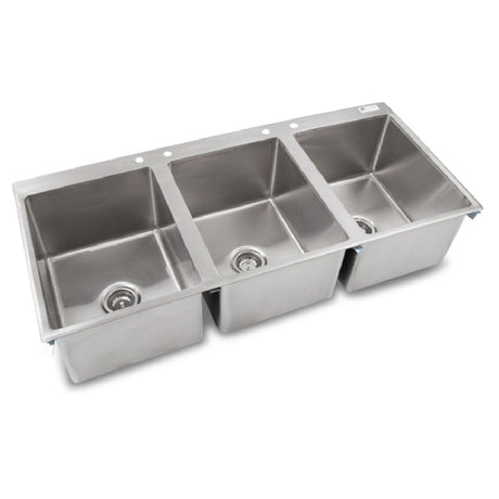 John Boos PB-DISINK162012-3 Pro-Bowl Drop-In Sink 3-compartment 56"W X 25"D X 12"H Overall Size