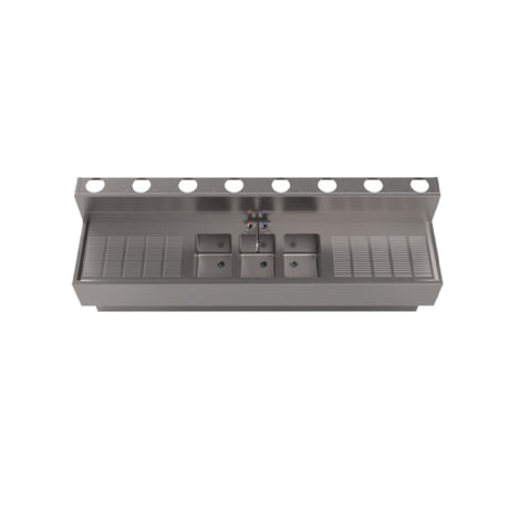 BK Resources UBDW-21-396TS - Underbar Sink, Three Compartment, 96”W X 21-1/4"D X 41"H Overall Size