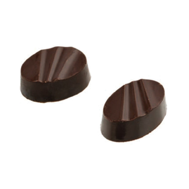 Matfer 380158 Chocolate Mold Ribbed Ovals 28 Per Sheet