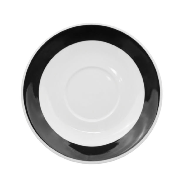 CAC China R-2-BLK Rainbow Saucer 6" Dia. X 1/2"H Round