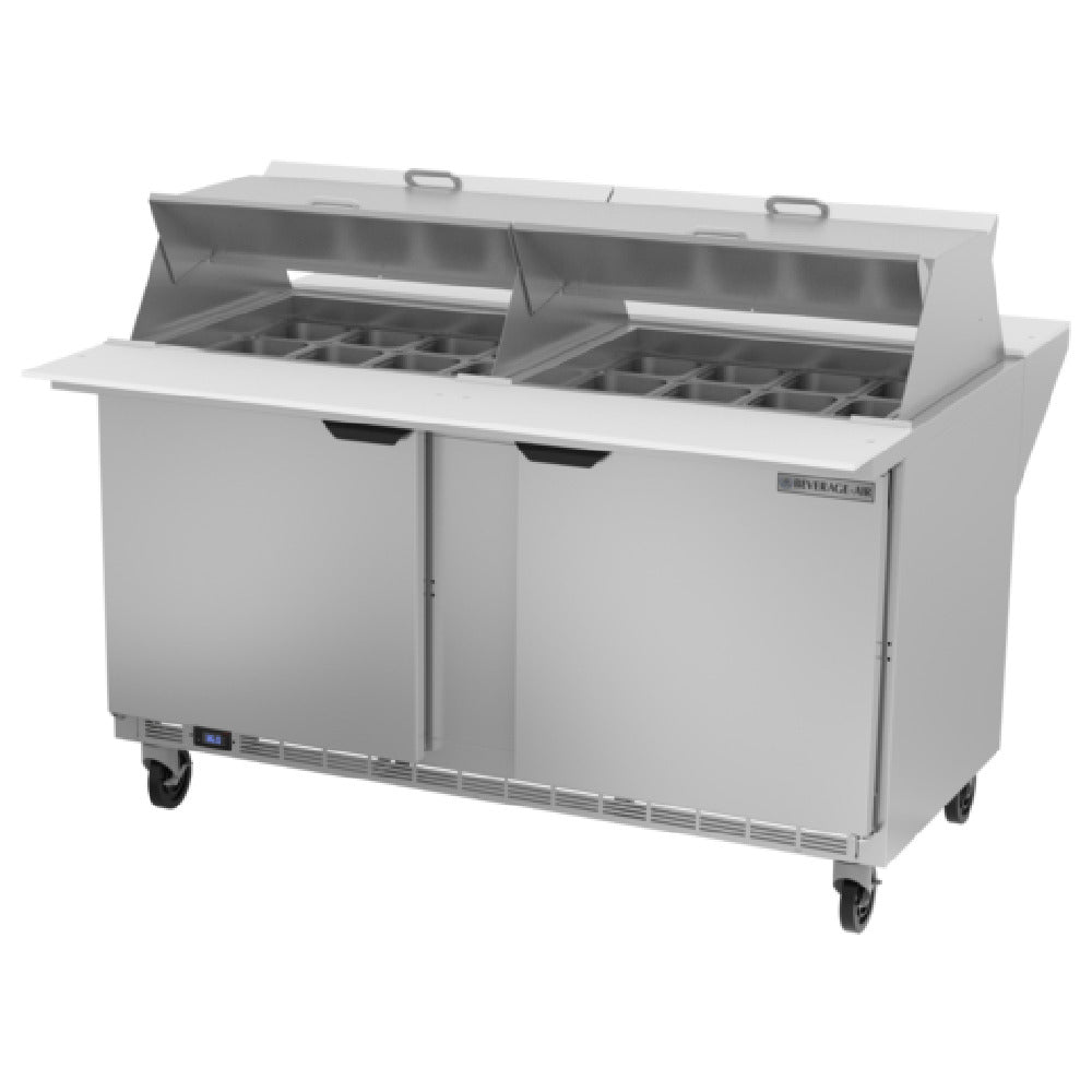 Beverage Air SPE60HC-24M-DS Dual Side Mega Top Refrigerated Counter Two-section