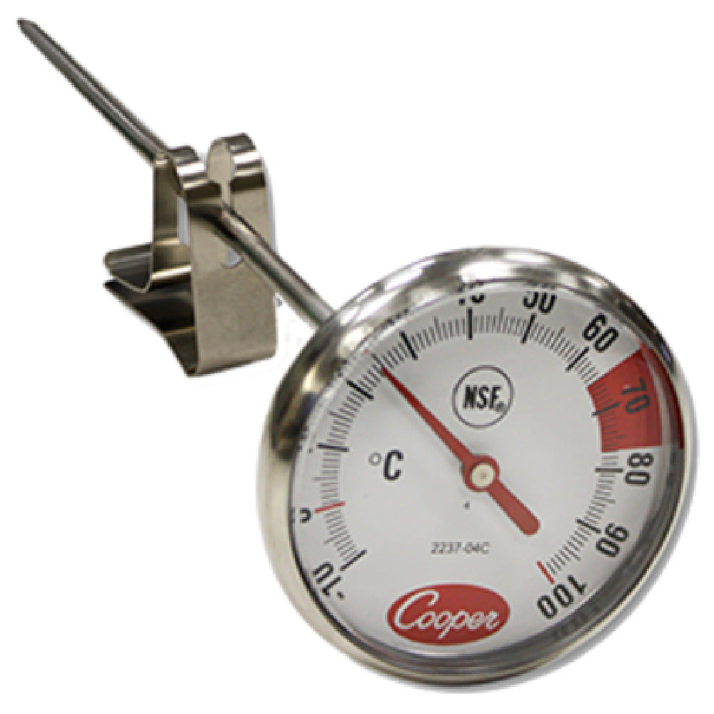 Cooper Atkins 2237-04C-8 Espresso Thermometer 1-3/4" (4.5cm) Dia. Dial With 7" (17.8cm) Stem Length