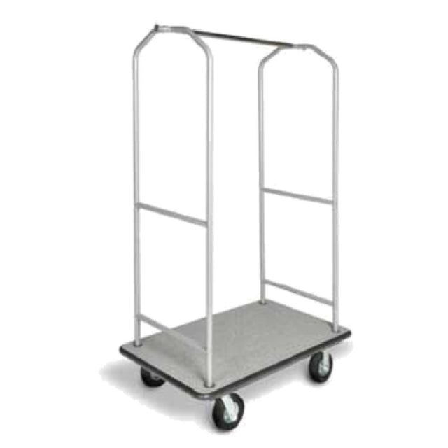 Central Specialties 2005BK-060-GRY Economy Bellman's Cart 43"W X 23"D X 72-1/2" 1" Tubular Metallic Silver Frame