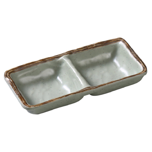 Yanco YO-4031 Yoto Double Sauce Dish (2) 5 Oz. Compartments 6"L X 2-3/4"W X 3/4"H