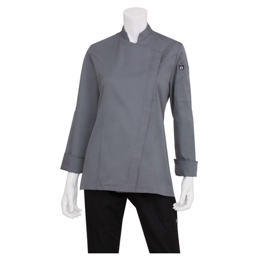 Chef Works BCWMC007GRYXS Women's Lansing Chef Coat Cool Vent™ Back/side Panels