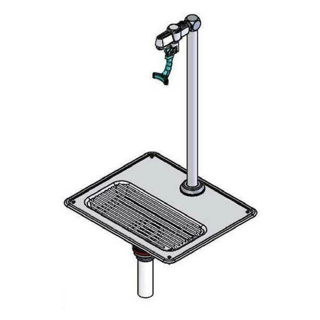 T&S Brass 5GF-16P-WS Water Station With Equip Glass Filler 16" Pedestal Deck Mount