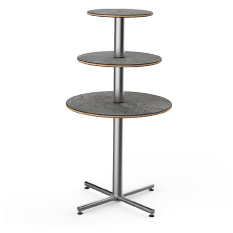 Steelite MGCPPR01GSXX Mogogo Buffet Solutions Polo Display Table 3-tier 30" Dia. X 55"H