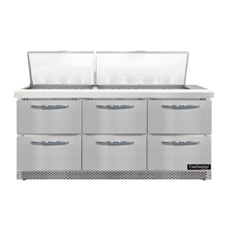 Continental Refrigerator D72N27M-FB-D Designer Line Mighty Top Sandwich Unit Front Breather