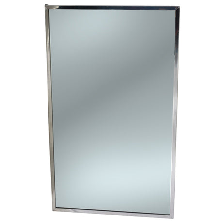 Franklin Machine Products 141-2179 Framed Mirror 30"H X 18"W Stainless Steel Frame