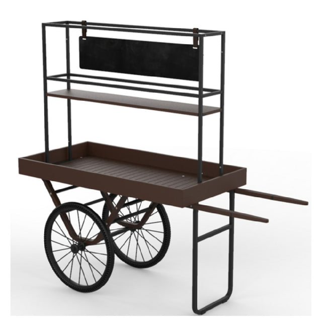 Steelite MGCCNT03DPXX Mogogo Cantine Cart With Shelf And Sign Dark With Copper Wheels