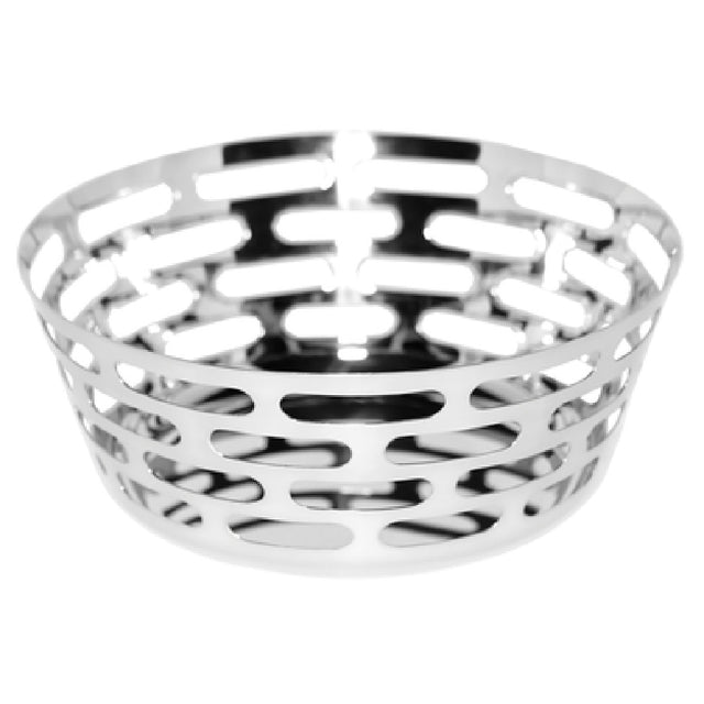 Service Ideas SM-64 Mod18 Steelworks Bread Basket 9" Dia. X 3-1/2"H Round