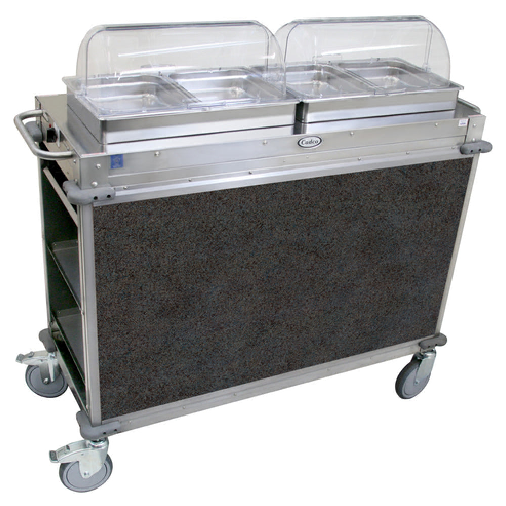 Cadco CBC-HH-L3 MobileServ® Junior Mobile Hot Buffet Cart (2) Hot Full Size Buffet Servers