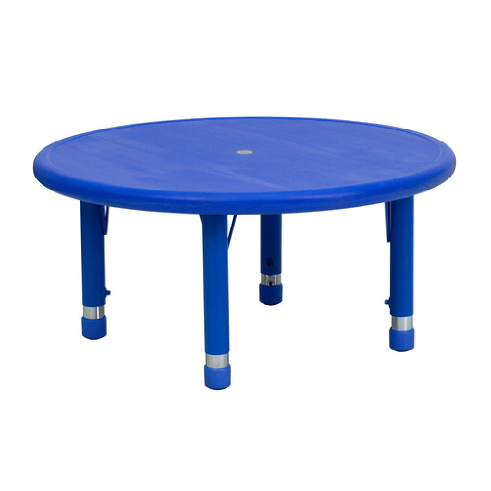 Flash Furniture YU-YCX-007-2-ROUND-TBL-BLUE-GG Preschool Activity Table 33" Dia. X 14-1/2" To 23-3/4" Adjustable Height