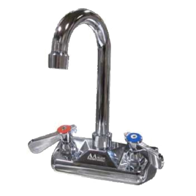 GSW USA AA-410G Faucet 4" Wall Mounted Backsplash With 3-1/2" Gooseneck Spout