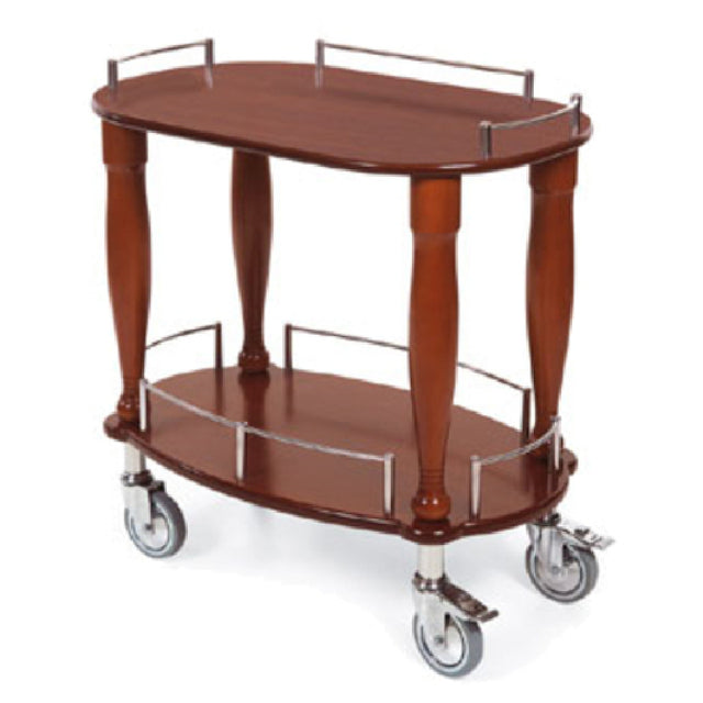 Lakeside 70010 Serving Cart-Bordeaux 19-5/8"D X 33"W X 34-5/8"H Oval Shaped Top