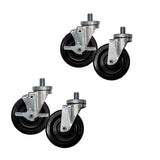 BK Resources 5SBR-9ST-PH-4 - Oven Caster Kit, 5" Diameter, 3/4" X 10 X 1" Threaded Stem