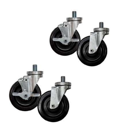 BK Resources 5SBR-9ST-PH-4 - Oven Caster Kit, 5" Diameter, 3/4" X 10 X 1" Threaded Stem