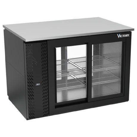 Victory VBB48HC-F-GS-PT-B - Pass-Thru Back Bar Refrigerator, Food Rated, Two-section