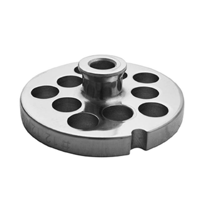 Uniworld Food Service Equipment SS812GP1/2-H Grinder Plate With Hub #121/2" Stainless Steel