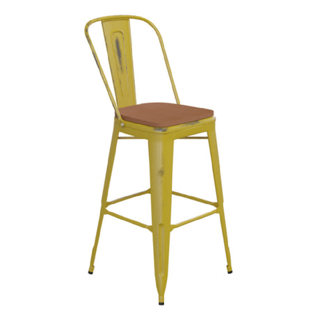 Flash Furniture ET-3534-30-YL-PL1T-GG Carly Bar Stool 500 Lb. Weight Capacity