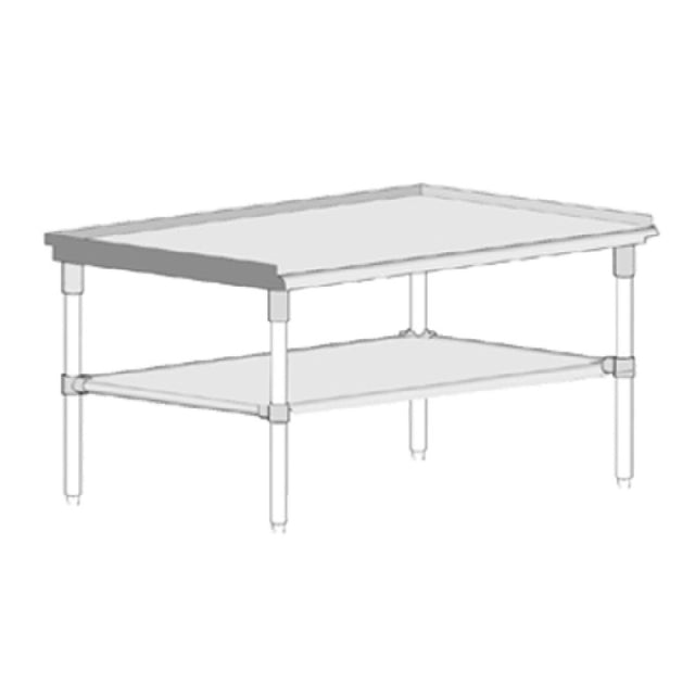 John Boos GS6-3072GSK Equipment Stand 72"W X 30"D X 24"H 16/300 Stainless Steel Top With 1-1/2"H Up-turn On Back & Both Sides