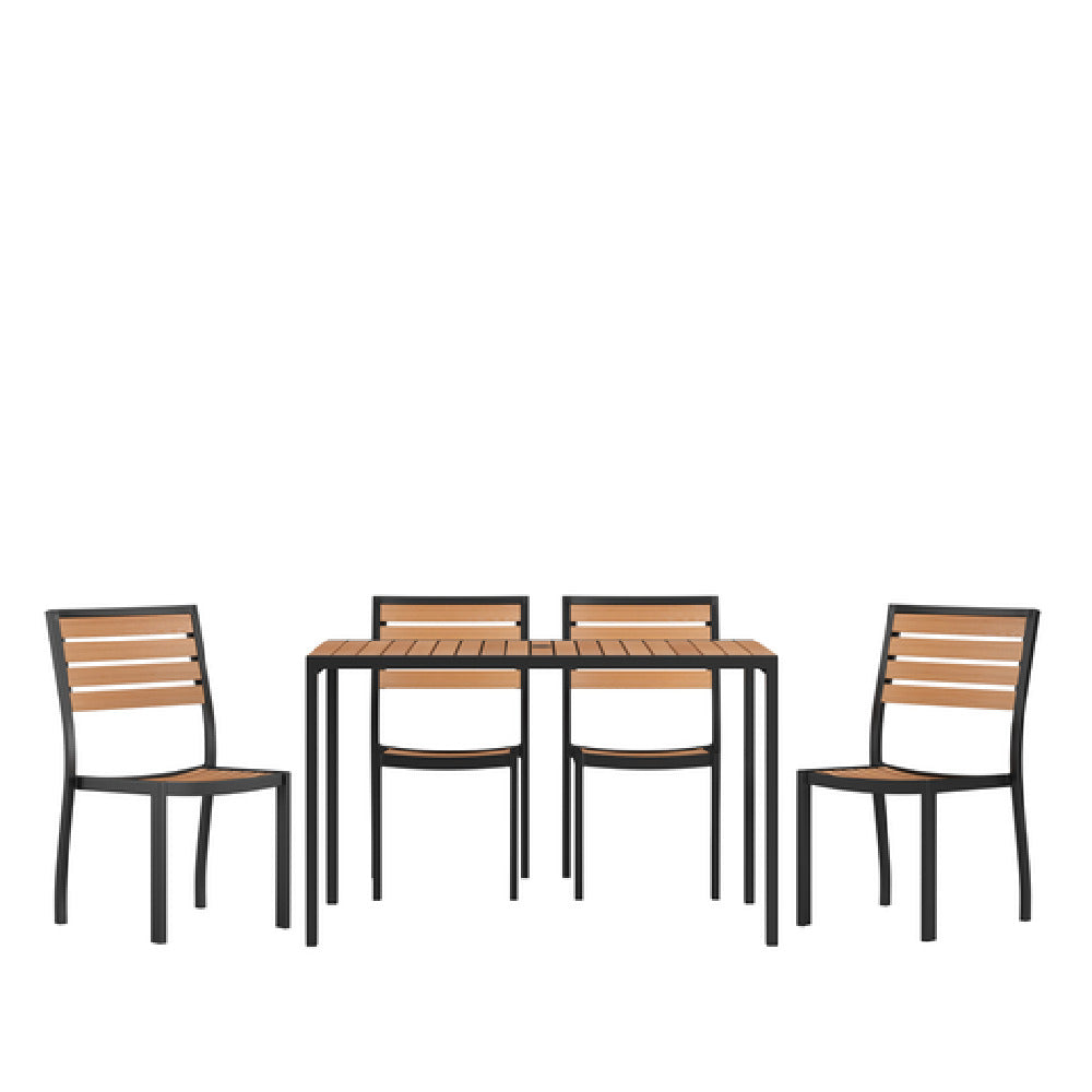 Flash Furniture XU-DG-304860364-GG Patio Dining Table Set Includes (1) 48"W X 30"D Rectangular Table