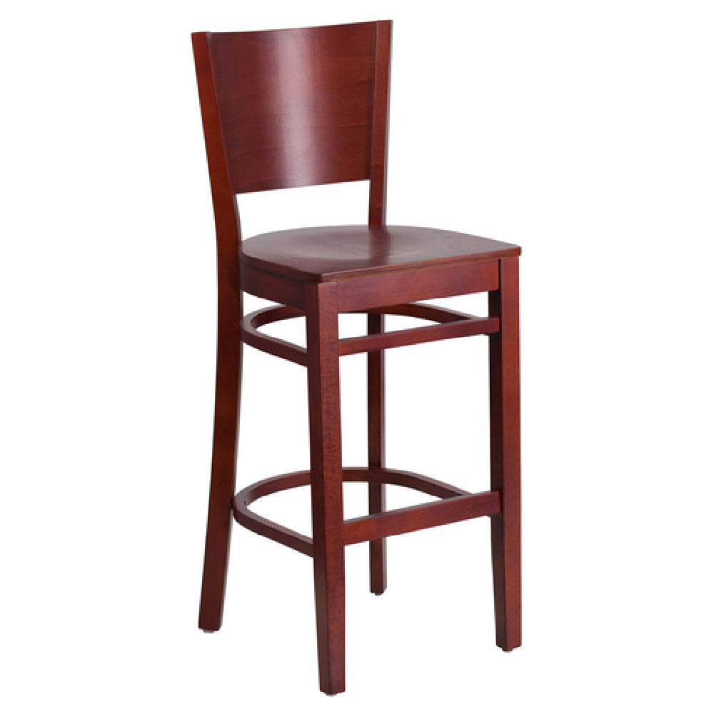 Flash Furniture XU-DG-W0094BAR-MAH-MAH-GG Lacey Series Restaurant Bar Stool Solid Wood Back