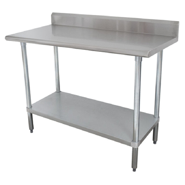 Advance Tabco KLAG-243-X Special Value Work Table 36"W X 24"D 16 Gauge 430 Stainless Steel Top With 5"H Backsplash