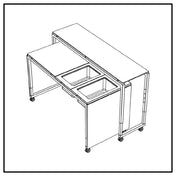 Bauscher Hepp VE-86007 - Venta® Mobile Bar, (set Of Two Tables) On Castors With Integrated Height Adjustment