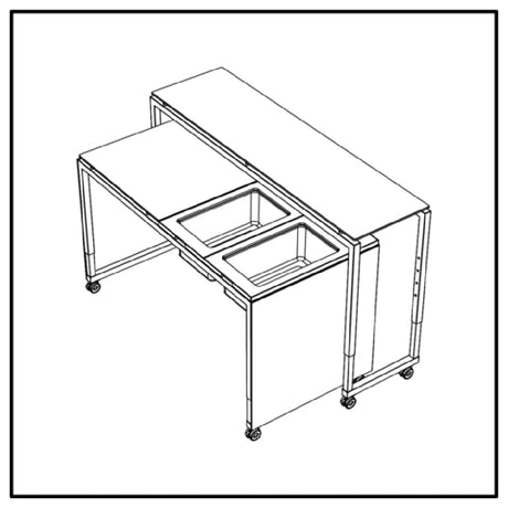Bauscher Hepp VE-86007 - Venta® Mobile Bar, (set Of Two Tables) On Castors With Integrated Height Adjustment