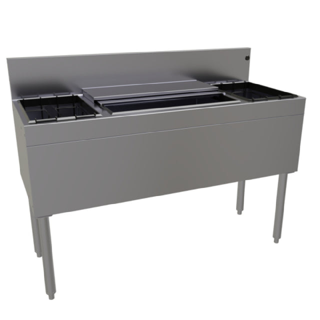 Glastender CBA-48-CP10 Underbar Ice Bin/Cocktail Unit With Bottle Well Storage