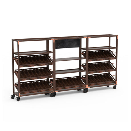 Steelite MGCCAN06DCXW Canvas Wine Display Dark Brushed Copper On Casters Steelite Performance