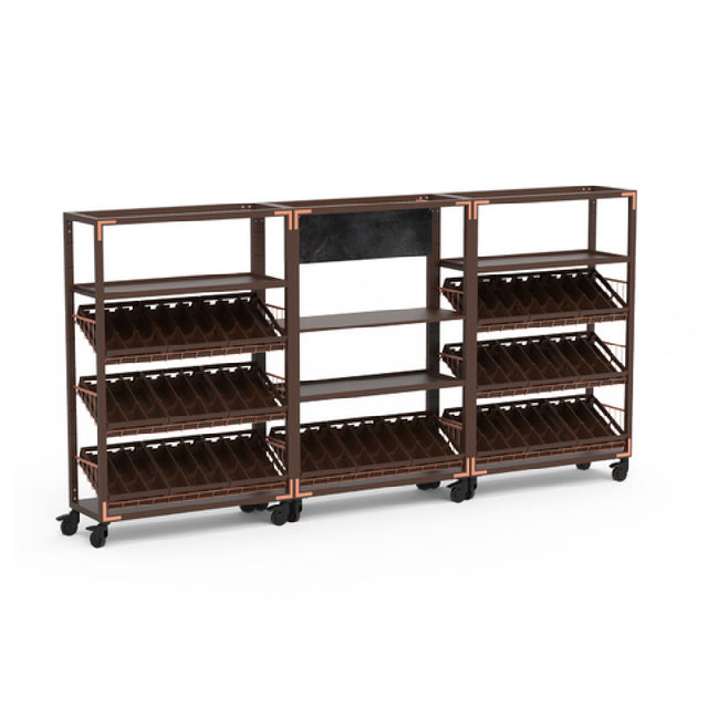 Steelite MGCCAN06DCXW Canvas Wine Display Dark Brushed Copper On Casters Steelite Performance