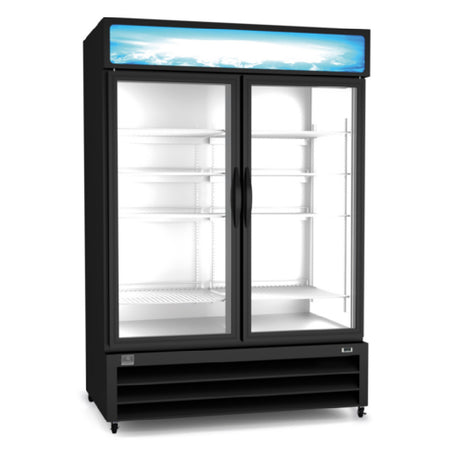 Kelvinator KCHGSM36R (738318) 2-sliding Glass Door Refrigerator 41.25" Long With Exterior Back And Bottom Panel In Galvanized Steel