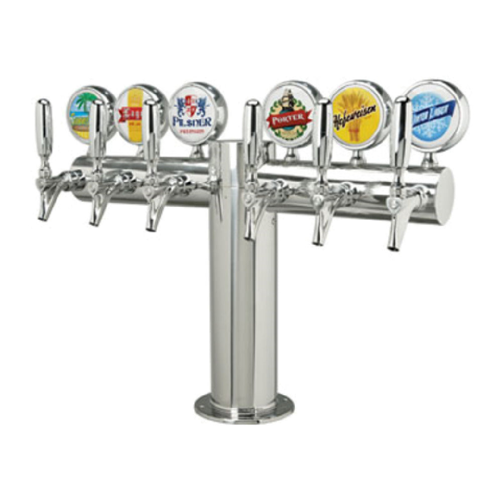 Micro Matic METRO-T-6PSSKR-M Metropolis "T" Draft Beer Tower Countertop 24"W X 16"H (height Less Medallions)