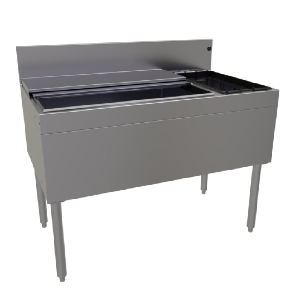 Glastender CBB-42R-CP10 Underbar Ice Bin/Cocktail Unit With Bottle Well Storage