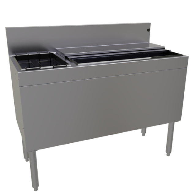 Glastender CBA-42L-CP10-ED Extra Deep Underbar Ice Bin/Cocktail Unit With Bottle Well Storage