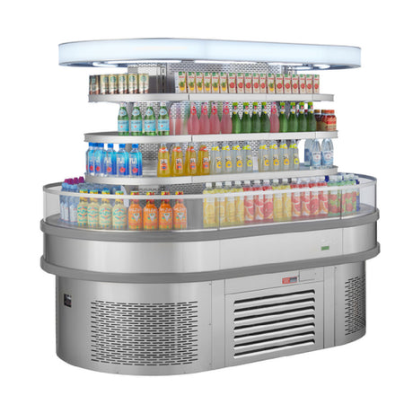 Turbo Air TIOM-36RSRS-N Island Display Self-Serve Refrigerated Merchandiser 25.6 Cu. Ft. Capacity