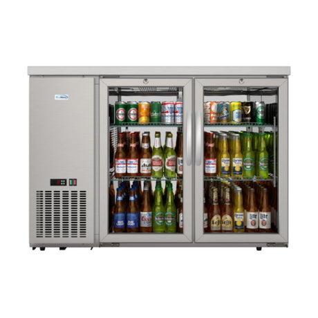 Koolmore KM-BC-2GD-SCSS Back Bar Refrigerator Two-section 47-9/10"W X 25"D X 34"H