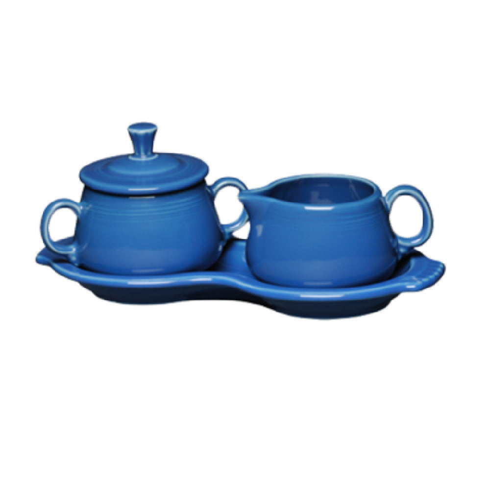 Steelite HL821337 Sugar & Cream Tray Set Includes: (1) 7-3/4 Oz. Sugar Bowl With Lid & Handles