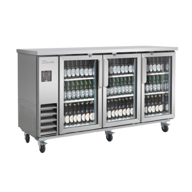 Blue Air BLNBB-72SG-HC - Back Bar Cooler, Narrow Depth, Three-section