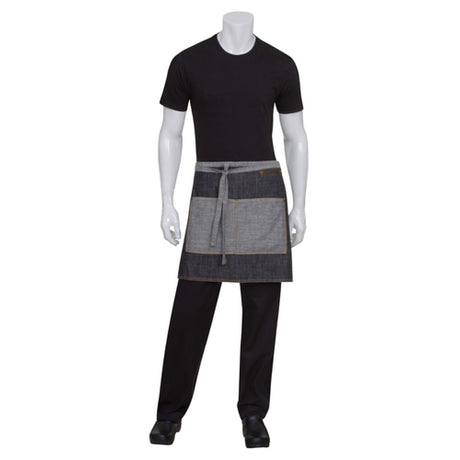 Chef Works AW046-BLK-0 Manhattan Bistro Apron 19"L X 28-1/2" Half Length