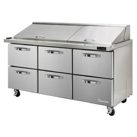 Blue Air BLMT72-D6-HC Mega Top Sandwich Prep Table Three-section 72-3/8"W