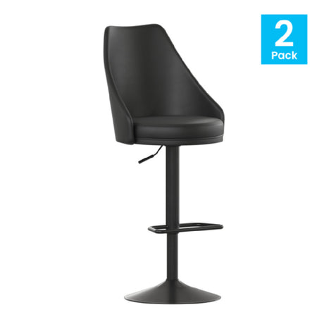 Flash Furniture SY-802-BK-GG Chrishelle Bar Stool 300 Lb. Weight Capacity LeatherSoft Upholstery