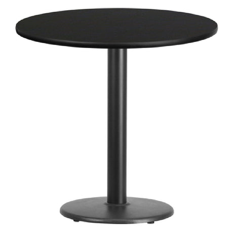 Flash Furniture XU-RD-30-BLKTB-TR18-GG Table 30" Dia. X 31-1/8"H Dining Height