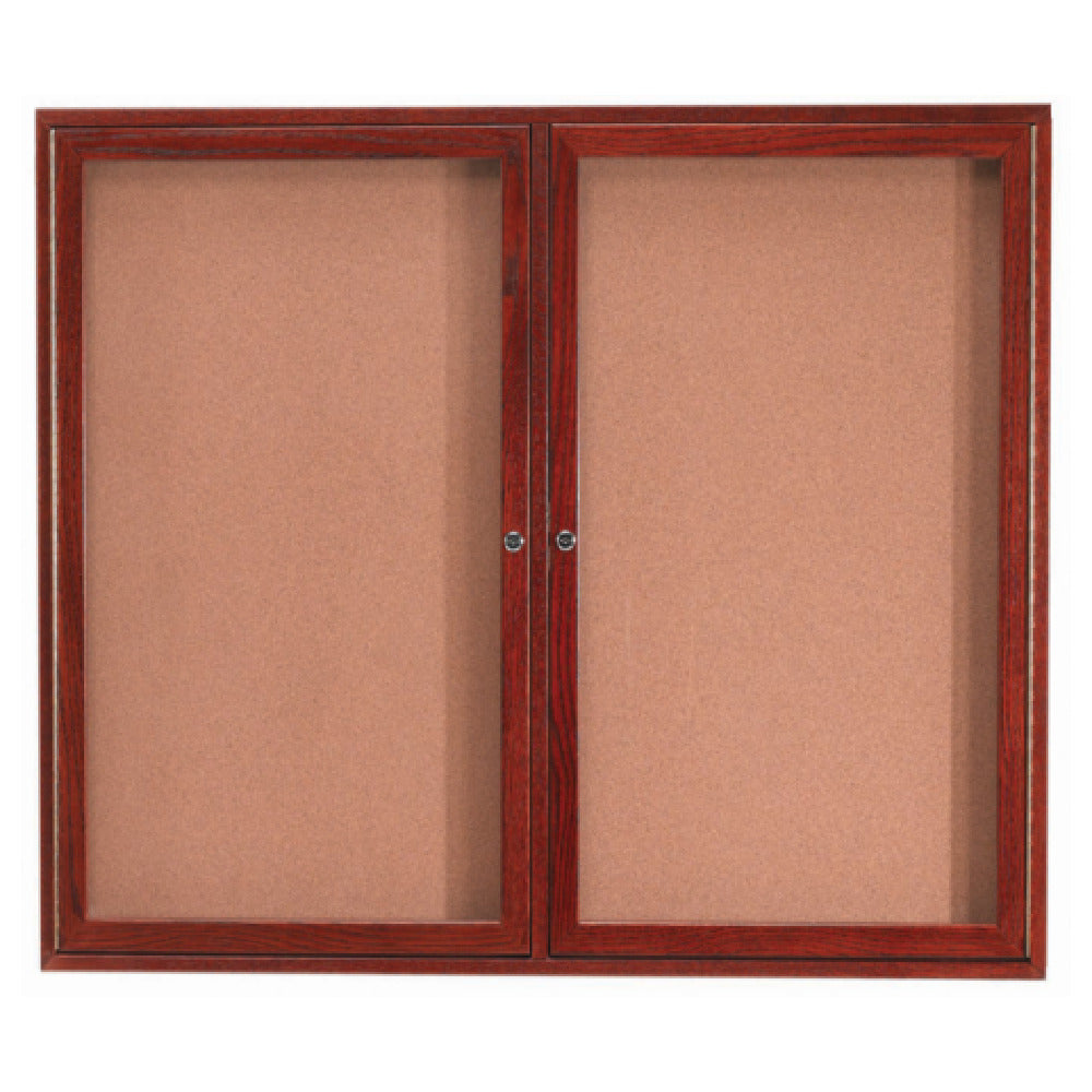 Aarco CBC4860R Red Oak Bulletin Board 60"W X 48"H Enclosed