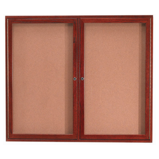 Aarco CBC4860R Red Oak Bulletin Board 60"W X 48"H Enclosed